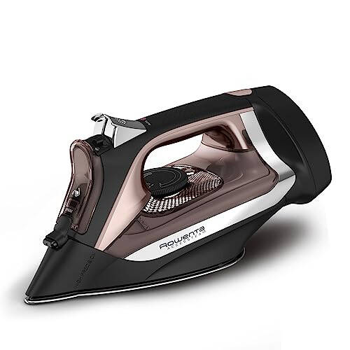 Rowenta, Iron, Access Stainless Steel Soleplate Steam Iron with Retractable Cord, Powerful Steam Diffusion, Auto-off, Anti-Drip, 1725 Watts, Ironing, Black Clothes Iron, DW2459 - 7