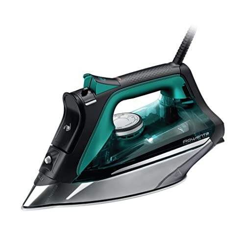 Rowenta, Iron, Pro Master Stainless Steel Soleplate Steam Iron for Clothes, 210 g/min, 400 Microsteam Holes, 1775 Watts, Auto-Off, Ironing, Green Clothes Iron, DW8360 - 1