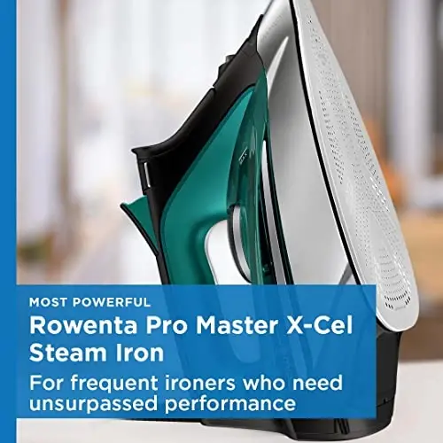 Rowenta Pro Master Stainless Steel Soleplate Steam Iron for Clothes, 210 g/min, 400 Microsteam Holes, Cotton, Wool, Poly, Silk, Linen, Nylon, 1775 Watts Iron Steamer for Clothes, Powerful Steam DW8360 - ROWENTA (1)