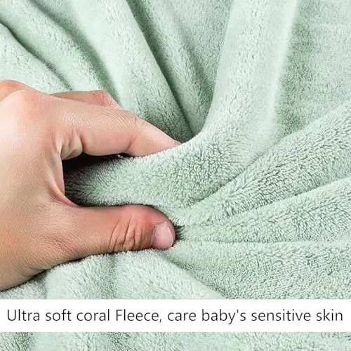 ROXANEPIG 2 Pack Hooded Baby Towels - Premium Ultra Soft Organic Baby Bath Towel – Absorbent and Hypoallergenic Towels for Baby Boy Girl, Toddler, Newborn Essentials (Green,Brown) - 5