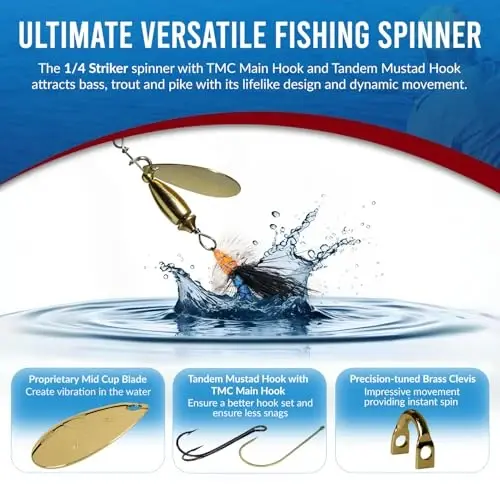 RoxStar Fly Strikers Blue Series - Hand-Crafted in The USA - Proven Nationwide Most Versatile Fishing Spinner for Bass, Trout, Pike, Steelhead- Stop Fishing - 4