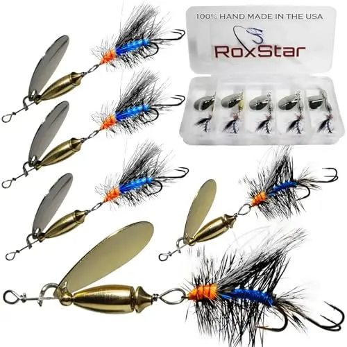 RoxStar Fly Strikers Blue Series - Hand-Crafted in The USA - Proven Nationwide Most Versatile Fishing Spinner for Bass, Trout, Pike, Steelhead- Stop Fishing 
