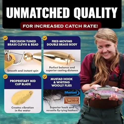 RoxStar Fly Strikers butun mamlakat bo'ylab har qanday spinnerdan ko'proq baliq ovlashga qodir ekanligi isbotlangan | AQShda qo'lda bog'langan | Eng ko'p qirrali baliq ovlash spinneri! Trout uchun ham, Bass & Steelhead uchun ham ishlatiladi | Baliq ovlashni to'xtating - Tutishni boshlang - 5