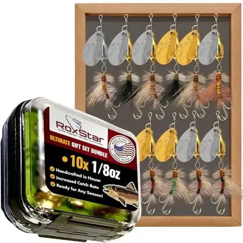 RoxStar Fly Strikers butun mamlakat bo'ylab har qanday spinnerdan ko'ra ko'proq baliq ovlashga ishonch hosil qiladi | AQShda qo'lda bog'langan | Eng ko'p qirrali baliq ovlash spinneri! Trout uchun baliq ovlash vasvasasi, shuningdek, Bass & Steelhead uchun | Baliq ovlashni to'xtating - tutishni boshlang - ROXSTAR LURES