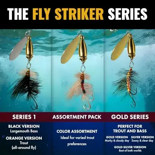 RoxStar Fly Strikers Proven Nationwide to Out-Fish Any Spinner | Hand-Tied in The USA | Most Versatile Fishing Spinner Ever! Trout Lure Also for Bass & Steelhead | Stop Fishing - Start Catching - 6
