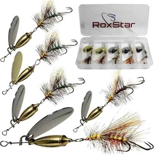 RoxStar Fly Strikers Proven Nationwide to Out-Fish Any Spinner | Hand-Tied in The USA | Most Versatile Fishing Spinner Ever! Trout Lure Also for Bass & Steelhead | Stop Fishing - Start Catching - ROXSTAR LURES