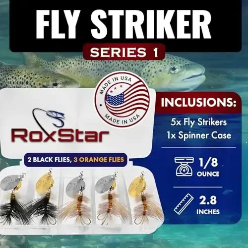 RoxStar Fly Strikers Proven Nationwide to Out-Fish Any Spinner | Hand-Tied in The USA | Most Versatile Fishing Spinner Ever! Trout Lure Also for Bass & Steelhead | Stop Fishing - Start Catching - ROXSTAR LURES (1)