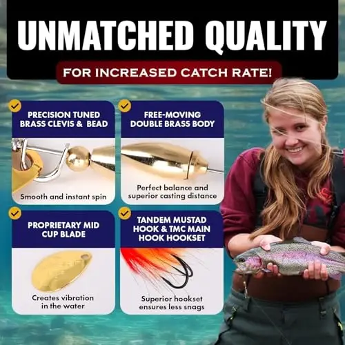 RoxStar Fly Strikers Proven Nationwide to Out-Fish Any Spinner | Hand-Tied in The USA | Most Versatile Fishing Spinner Ever! Trout Lure Also for Bass & Steelhead | Stop Fishing - Start Catching - 5