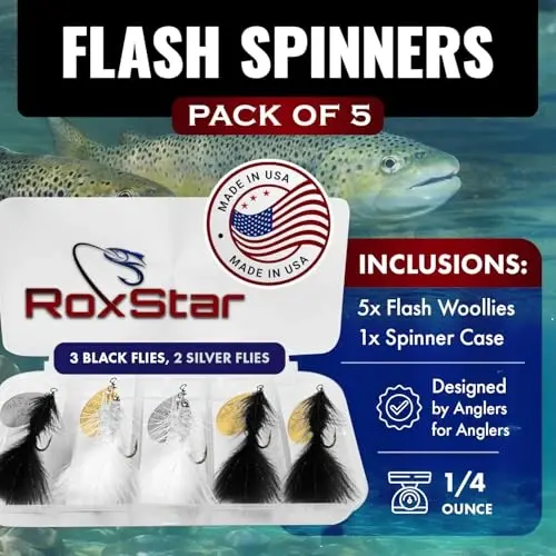 RoxStar Fly Strikers isbotlangan butun mamlakat bo'ylab har qanday spinnerdan ko'proq baliq ovlaydi | AQShda qo'lda bog'langan | Eng ko'p qirrali baliq ovlash spinneri! Alabalık yemi, shuningdek, Bass & Steelhead uchun | Baliq ovlashni to'xtating - tutishni boshlang - 2