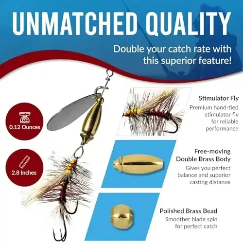 RoxStar Fly Strikers mamlakat bo'ylab har qanday spinnerdan ko'proq baliq ovlash uchun isbotlangan | AQShda qo'lda bog'langan | Eng ko'p qirrali baliq ovlash spinneri! Trout uchun ham Bass & Steelhead uchun baliq ovlash vasvasasi | Baliq ovlashni to'xtating - tutishni boshlang - 5