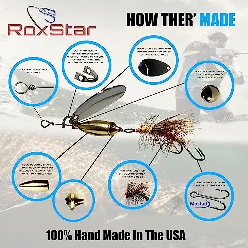 RoxStar Fly Strikers Proven Nationwide to Out-Fish Any Spinner | Hand-Tied in The USA | Most Versatile Fishing Spinner Ever! Trout, Bass, Steelhead - 3