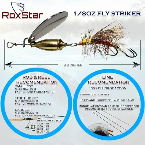 RoxStar Fly Strikers Proven Nationwide to Out-Fish Any Spinner | Hand-Tied in The USA | Most Versatile Fishing Spinner Ever! Trout, Bass, Steelhead - 4