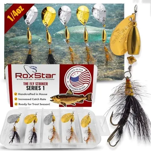 RoxStar Fly Strikers Proven Nationwide to Out-Fish Any Spinner | Hand-Tied in The USA | Most Versatile Fishing Spinner Ever! Trout, Bass, Steelhead - 1