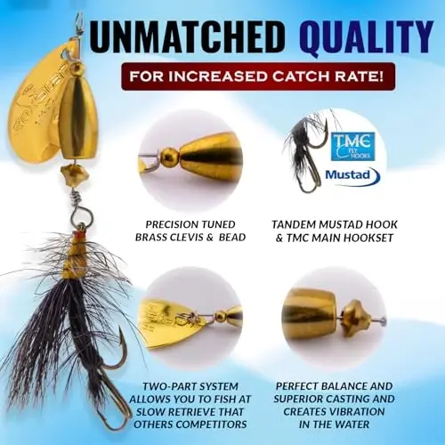 RoxStar Fly Strikers Proven Nationwide to Out-Fish Any Spinner | Hand-Tied in The USA | Most Versatile Fishing Spinner Ever! Trout, Bass, Steelhead - 3