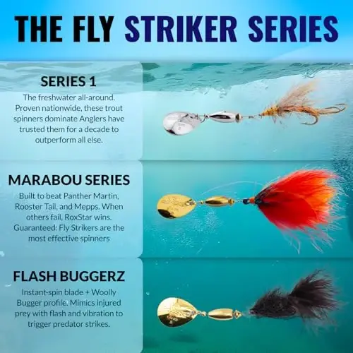 RoxStar Fly Strikers Proven Nationwide to Out-Fish Any Spinner | Hand-Tied in The USA | Most Versatile Fishing Spinner Ever! Trout, Bass, Steelhead - 4