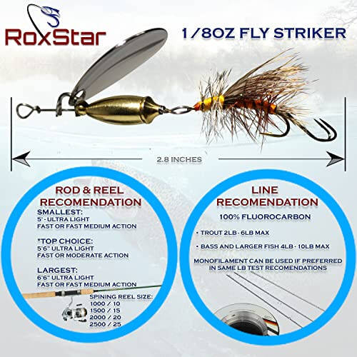 RoxStar Fly Strikers - Proven Nationwide to Out-Fish Any Spinner | Hand-Tied in The USA | Most Versatile Fishing Spinner Ever! Trout, Bass, Steelhead | Stop Fishing - Start Catching - 3