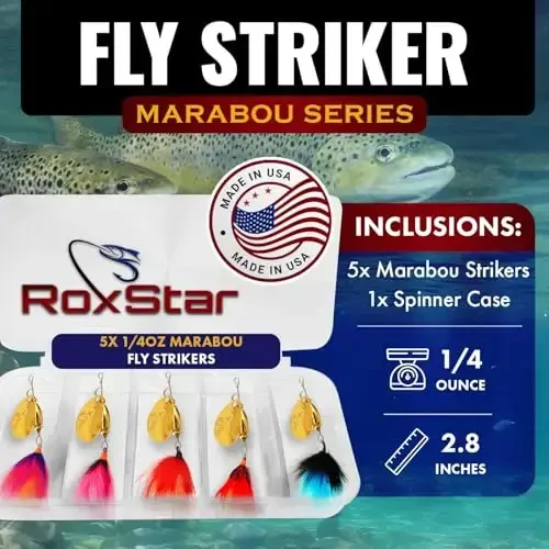 RoxStar Fly Strikers Proven Nationwide to Out-Fish Any Spinner | Hand-Tied in The USA | Most Versatile Fishing Spinner Ever! Trout Lure Also for Bass & Steelhead | Stop Fishing - Start Catching - 2