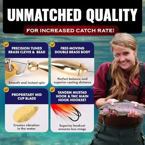 RoxStar Fly Strikers Proven Nationwide to Out-Fish Any Spinner | Hand-Tied in The USA | Most Versatile Fishing Spinner Ever! Trout Lure Also for Bass & Steelhead | Stop Fishing - Start Catching - 5