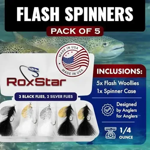 RoxStar Fly Strikers Proven Nationwide to Out-Fish Any Spinner | Hand-Tied in The USA | Most Versatile Fishing Spinner Ever! Trout Lure Also for Bass & Steelhead | Stop Fishing - Start Catching - 2