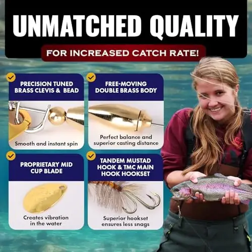 RoxStar Fly Strikers Proven Nationwide to Out-Fish Any Spinner | Hand-Tied in The USA | Most Versatile Fishing Spinner Ever! Trout Lure Also for Bass & Steelhead | Stop Fishing - Start Catching - 4