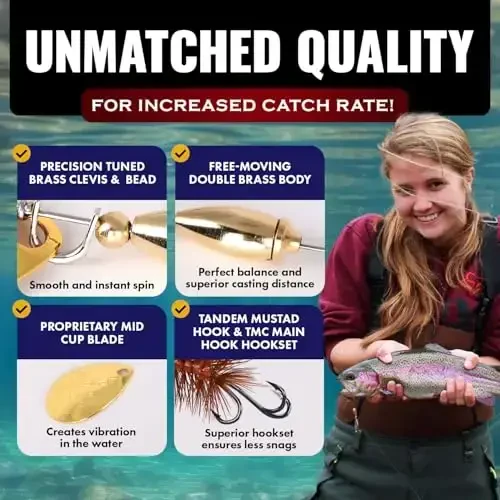 RoxStar Fly Strikers Proven Nationwide to Out-Fish Any Spinner | Hand-Tied in The USA | Most Versatile Fishing Spinner Ever! Trout Lure Also for Bass & Steelhead | Stop Fishing - Start Catching - 5