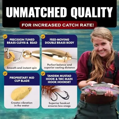 RoxStar Fly Strikers Proven Nationwide to Out-Fish Any Spinner | Hand-Tied in The USA | Most Versatile Fishing Spinner Ever! Trout Lure Also for Bass & Steelhead | Stop Fishing - Start Catching - 5