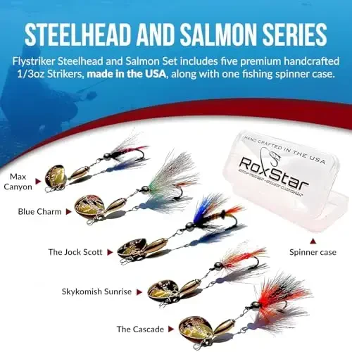 RoxStar Fly Strikers Proven Nationwide to Out-Fish Any Spinner | Hand-Tied in The USA | Most Versatile Fishing Spinner Ever! Trout Lure Also for Bass & Steelhead | Stop Fishing - Start Catching - ROXSTAR LURES (1)