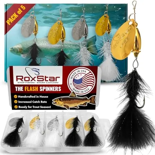 RoxStar Fly Strikers Proven Nationwide to Out-Fish Any Spinner | Hand-Tied in The USA | Most Versatile Fishing Spinner Ever! Trout Lure Also for Bass & Steelhead | Stop Fishing - Start Catching - ROXSTAR LURES