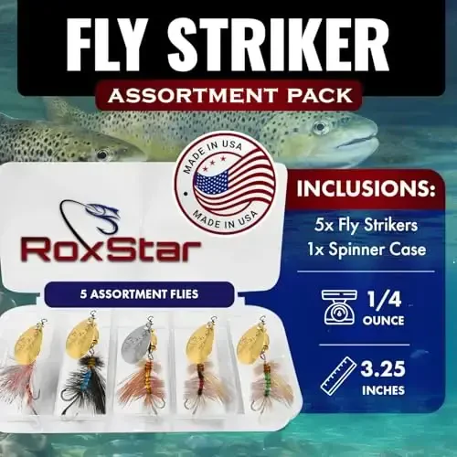 RoxStar Fly Strikers Spinnerdan ko'ra har qanday baliqni ovlash uchun butun mamlakat bo'ylab isbotlangan | AQShda qo'lda bog'langan | Eng ko'p qirrali baliq ovlash spinneri! Alabalık uchun ham bas va po'lat boshli baliqlar uchun mo'ljallangan baliq ovlash vositasi | Baliq ovlashni to'xtating - ushlashni boshlang - 2