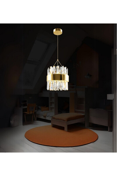 Roxy 13-Piece Pendant Stone LED Chandelier Crystal Stone Hall Hotel Lobby High Ceiling Lighting - RONİSU AYDINLATMA