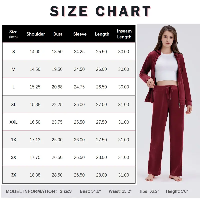 ROYAL MATRIX Women's Velour Sweatsuits - 2 Pieces Velvet Tracksuits Long Sleeve Full Zip Outfits Hoodie & Sweatpants Sets (Wine, M)- - 4