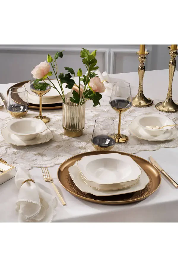 Royalty Luxury 24 Piece Dinner Set Gold Plated - 1