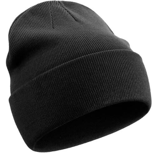 ROYBENS Cotton Beanie Hat for Women Men, Double Warm Knit Winter Hats, Fisherman Slouchy Ski Cuffed Beanies Skull Cap - 1