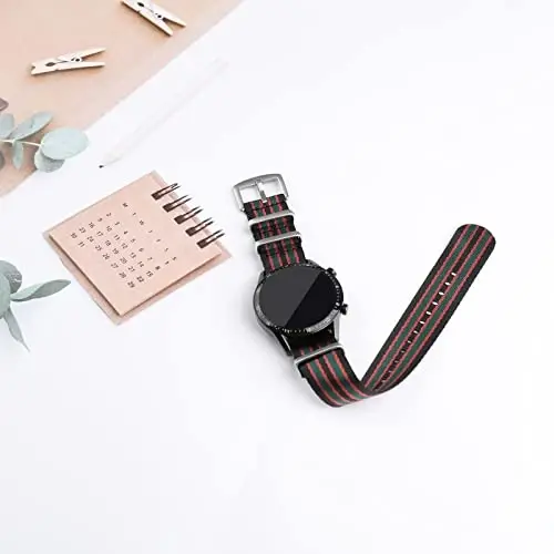 RoYiio 20mm/22mm Lug Genişliği için Saat Kordonu, Premium Balistik Naylon, Konforlu ve Hava Geçirgen, Paslanmaz Çelik Toka, Erkekler ve Kadınlar için Klasik Naylon Kayış - 3
