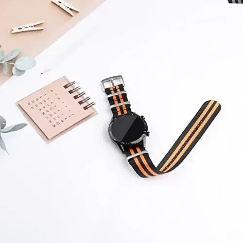 RoYiio Watch Band for Lug Width 20mm/22mm Premium Ballistic Nylon, Comfortable and Breathable, Stainless Steel Buckle, Classic Nylon Strap for Men and Women - 3
