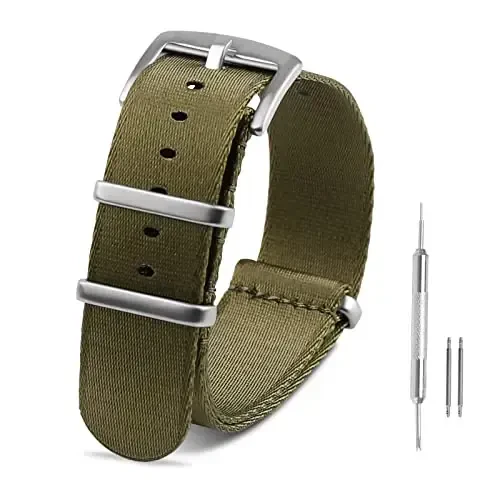 RoYiio Watch Band for Lug Width 20mm/22mm Premium Ballistic Nylon, Comfortable and Breathable, Stainless Steel Buckle, Classic Nylon Strap for Men and Women - MODAZONE