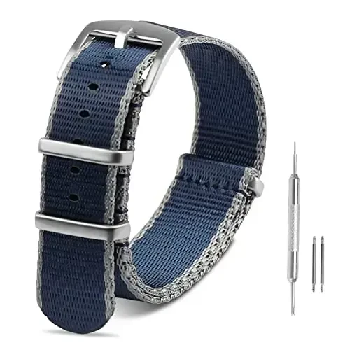 RoYiio Watch Band for Lug Width 20mm/22mm Premium Ballistic Nylon, Qulay va Nafas oladigan, Zanglamaydigan Po'lat Toka, Erkaklar va Ayollar uchun Klassik Neylon Tasma - MODAZONE