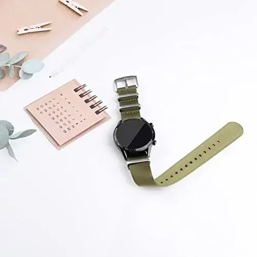 RoYiio Watch Band Lug kengligi 20mm/22mm Premium Ballistik neylon, qulay va nafas oladigan, zanglamaydigan po'lat tokali, erkaklar va ayollar uchun klassik neylon tasma - 3