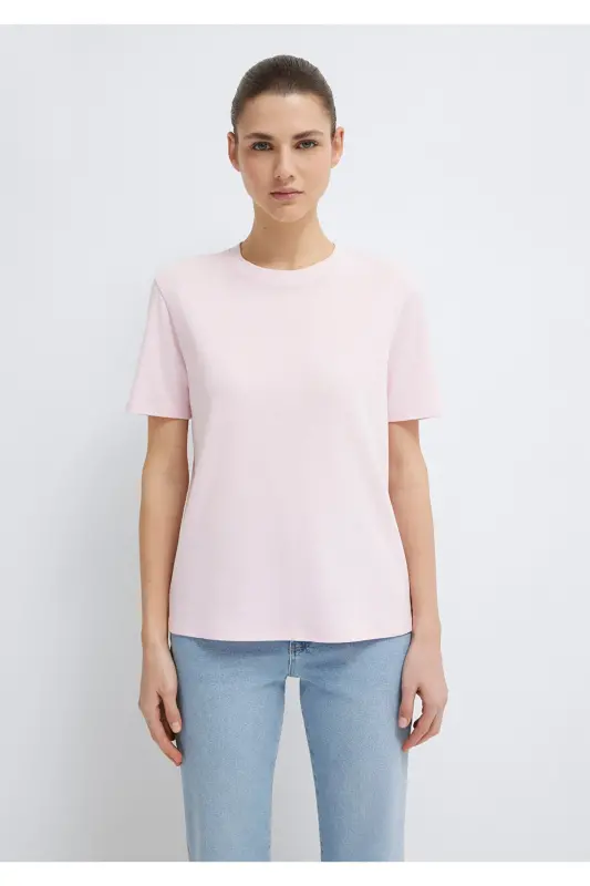 Розовая базовая футболка Semi Slim Fit / Полуприталенный крой - 3