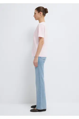 Розовая базовая футболка Semi Slim Fit / Полуприталенный крой - 4