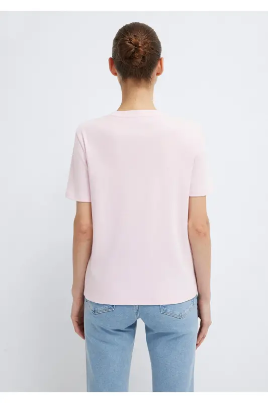 Розовая базовая футболка Semi Slim Fit / Полуприталенный крой - 5