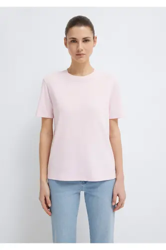Розовая базовая футболка Semi Slim Fit / Полуприталенный крой - 3