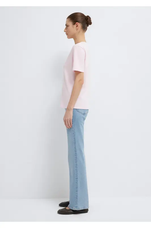 Розовая базовая футболка Semi Slim Fit / Полуприталенный крой - 4