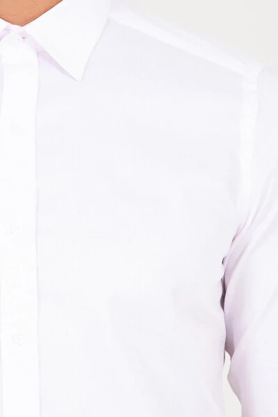 Розовая приталенная узорчатая спортивная рубашка с длинными рукавами из 100% хлопка - 4