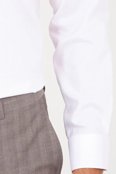 Розовая приталенная узорчатая спортивная рубашка с длинными рукавами из 100% хлопка - 5