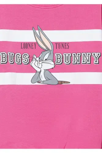 Розовая толстовка с принтом Багз Банни 7S10072-71095 - 5