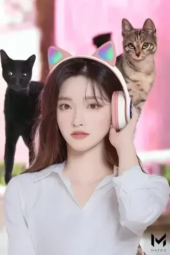 Розовые Bluetooth наушники с кошачьими ушками | LED подсветка | Складные | Беспроводные | Разноцветная лапа Led-РОЗОВЫЙ - 8