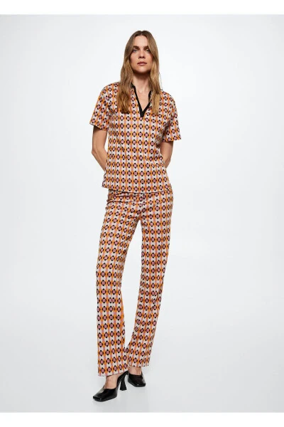 Розовые женские брюки 37065969 - MANGO