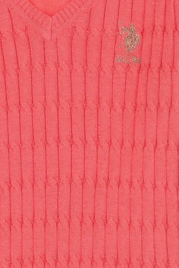 Розовый базовый свитер для девочек 50275632-VR041 - 6