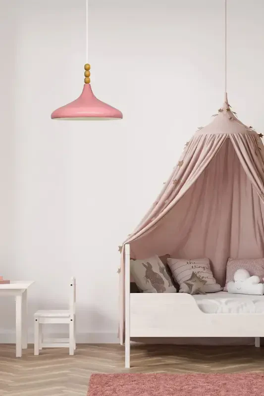 Розовый Champion Деревянный Светильник с бусинами Подвесной для гостиной Кухни Бутик Лампа-Розовый - 2